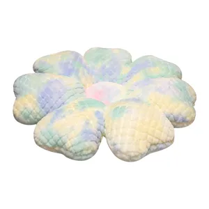 Πολύχρωμο λουλούδι βελούδινο μαξιλάρι tie-dye, μαλακό και ζεστό μαξιλάρι καρέκλας γραφείου.