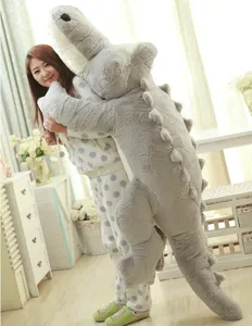 Giant plush crocodile stuffed animal toy soft hugging pillow cute kids birthday gift