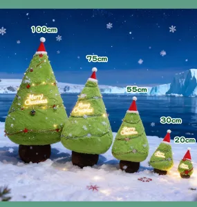 Cute Christmas tree plush toy soft stuffed doll holiday home decoration gift various sizes