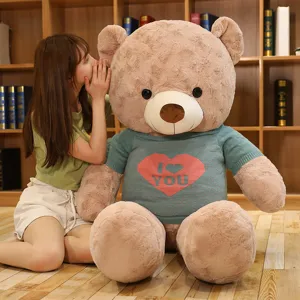 Large Sweater Teddy Bear Plush Toy Cute Stuffed Animal Soft Cuddling Doll Birthday Gift