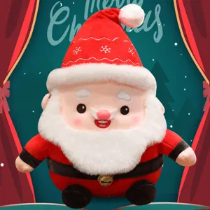 Niedlicher Weihnachtsmann Plueschtier Kuscheltier Weihnachtsgeschenk Kissen Deko 1Stk