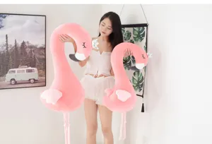 Cute flamingo plush pillow soft stuffed animal toy cute room decor winter hand warmer