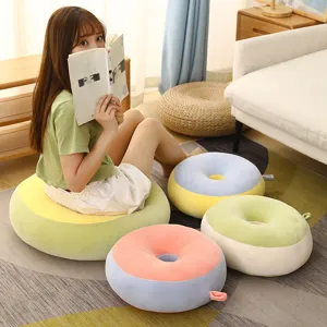 Macaron Color Donut Plush Cushion Office Chair Pillow Thickened Soft Floor Mat Cute Home Decor