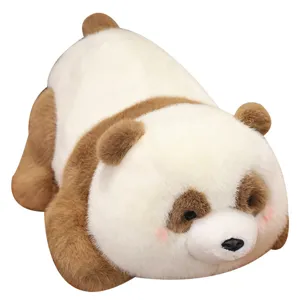Lindo panda de peluche marrón, suave almohada de animal de peluche, regalo de cumpleaños ideal.