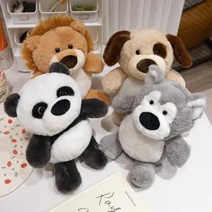 Set de peluches lindos con león cachorro panda y husky muñecos suaves para regalos infantiles