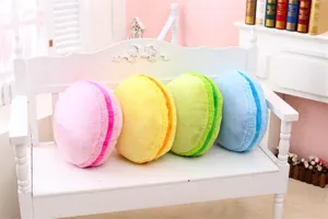 Macaron runder Plueschkissen Sofakissen, weiches Stofftier fuer Sofa, Buero und Heimdekoration.