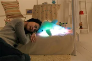 Cuscino peluche delfino luminoso morbido giocattolo per camera da letto regalo di compleanno.