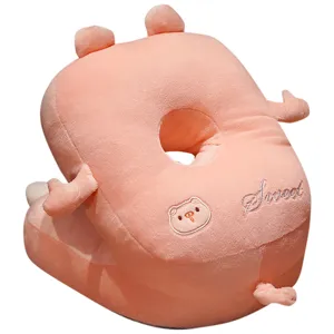 Oreiller de sieste de bureau en peluche coussin rose mignon oreiller de repos pour travail