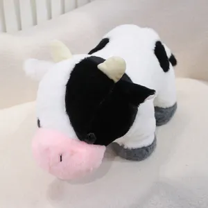 Simpatica mucca di peluche morbida bambola animale cuscino regalo di compleanno per bambini