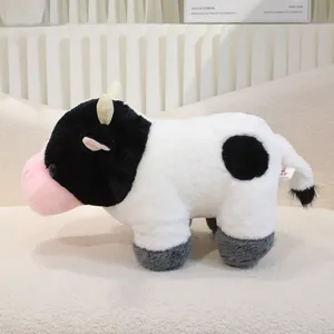Simpatico peluche mucca, morbido animale di stoffa bambola per bambini, bellissimo regalo.