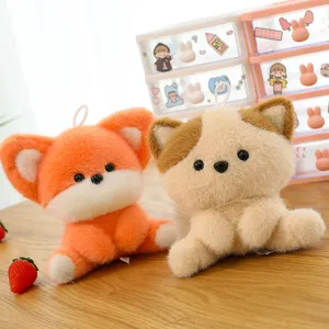 Cute animal plush toys, soft desk companion plushie keychain ornaments for cute room decor.