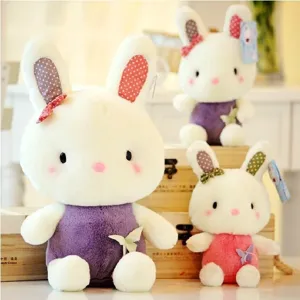 Cute Cartoon Rabbit Plush Toy Stuffed Animal Doll Soft Bunny Toy Lovely Long Ear Rabbit Doll Gift For Kids And Girls
