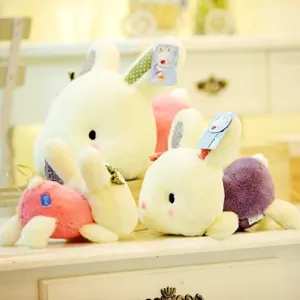 Cute plush bunny toy with soft fabric and colorful design, ideal as a cute gift and room decor.