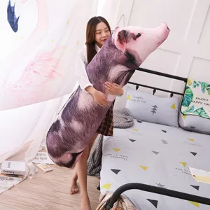 Creative 3D simulation pig long plush body pillow cute funny animal doll sofa cushion gift