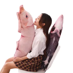 Creative 3D simulation pig long plush pillow cute animal body cushion soft gift