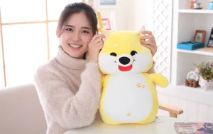Cute soft cartoon dog plush toy, down cotton stuffed animal pillow, perfect kids birthday gift.