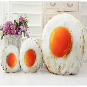 Cuscino in peluche uovo al tegamino 3d creativo decorazione casa varie misure disponibili