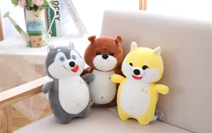 Cute cartoon dog plush toy soft down cotton stuffed animal lovely husky kids birthday gift
