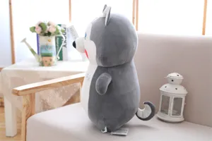 Cute grey husky plush toy stuffed animal soft cotton doll kids birthday gift decoration