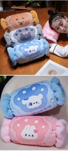 Cute candy shaped hand warmer plush pillow for winter cozy nap sleep adorable soft cute cushion