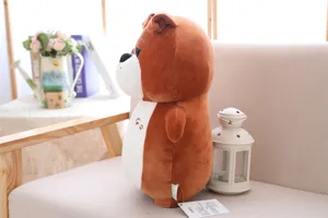 Cute cartoon brown and white dog plush toy pillow, soft down cotton stuffed doll gift for kids.