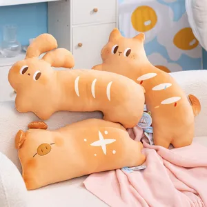 Cute Toast Bread Cat Rabbit Pig Plush Pillow Stuffed Animal Soft Cartoon Bread Doll Cushion Creative Home Decor Gift