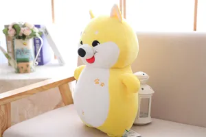 Cute yellow Shiba Inu plush toy, soft stuffed cartoon dog doll for kids birthday gift
