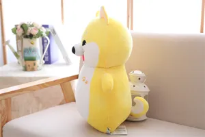 Cute yellow shiba inu plush toy soft stuffed animal dog pillow for kids birthday gift