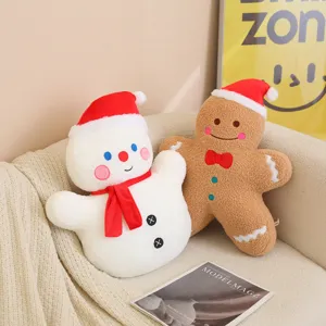 Weihnachten Plüschtier Gestopft Puppe Festlich Schneemann Lebkuchenmann Kissen Zuhause Feiertag Party Dekoration Geschenk