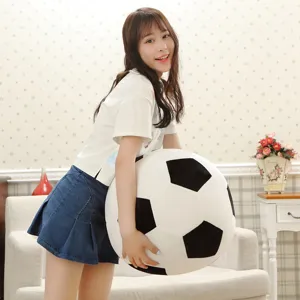 Large soccer ball plush toy pillow simulation football soft doll birthday gift for kids