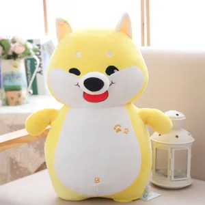 Cute yellow Shiba Inu plush toy soft stuffed dog doll cartoon companion gift for children
