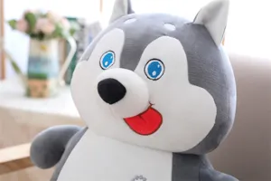 Cute husky plush toy soft stuffed animal pillow down cotton kids birthday gift detail view