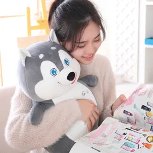 Cute husky plush toy soft stuffed animal pillow adorable puppy doll for kids birthday gift