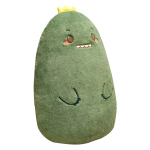 Cute green dinosaur plush pillow soft stuffed animal toy for bedroom bed sofa decor.