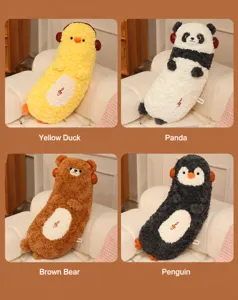 Schattig dier lang pluche kussen, zacht knuffelkussen voor slaapkamer bed en bank gebruik.