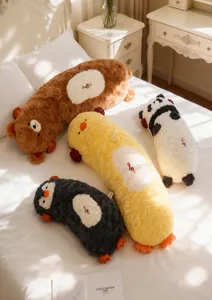 Schattig dierlijk pluche lang lichaam kussen, zacht cartoon knuffelkussen voor bed.