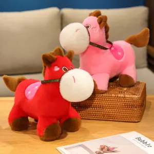 Cute plush pony toy set, soft stuffed cartoon horse doll pillows for kids and home decor gifts.