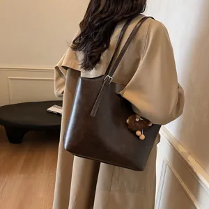 Vintage women shoulder bag autumn winter large capacity tote bag commuter fashion bag new