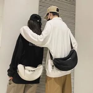 Ins Casual Lona Bolso Bandolera Gran Capacidad Bolso de Hombro Trendy Urbano Minimalista Messenger Bag Para Hombres Y Mujeres