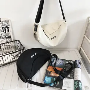 Bolso cruzado táctico informal para hombres y mujeres, bolso de media luna grande y moderno.