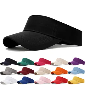 Coton Couleur Unie Casquette Visière Respirant Réglable Dessus Vide Chapeau Pour Course en Plein Air Sport Voyage Mode Décontracté