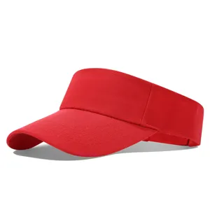 Casquette de sport rouge unie sans sommet, detail respirant pour course en plein air.