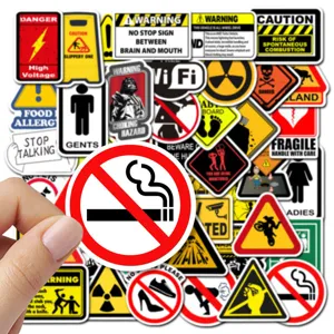 50pcs Pegatinas Graffiti de Señas de Advertencia Impermeables para Maleta Portatil Moto