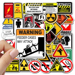Pegatinas de advertencia divertidas impermeables graffiti DIY para maleta portátil