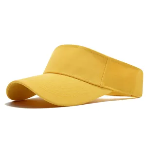 Gros plan sur les détails de la visière jaune, tissu respirant et coutures soignées.