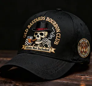 Gorra de béisbol bordada vintage con calavera, sombrero negro de algodón detalle.