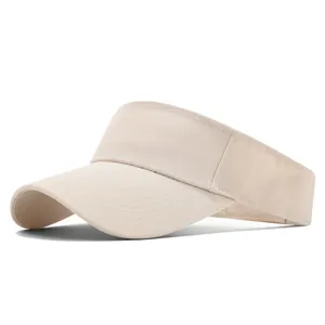Casquette de visière unie beige, tissu respirant, idéale pour les sports en plein air et l'été.