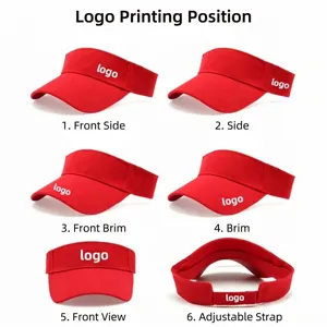 Casquette de soleil vide rouge avec logo sport en plein air marathon chapeau de protection solaire