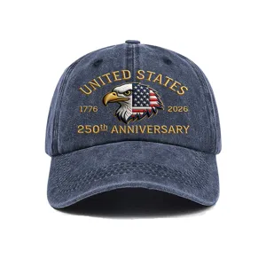 Gorra de Béisbol de Algodón Lavado Hombre Sombrero Conmemorativo de Águila Vintage Protección Solar Ajustable