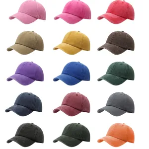 Washed Cotton Vintage Baseball Cap Distressed Dad Hat Adjustable Sun Protection Casual Cap For Men Women